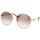 Zegarki & Biżuteria  Damskie okulary przeciwsłoneczne Gucci Occhiali da Sole  con Catena GG1090SA 002 Złoty