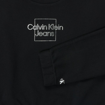 Calvin Klein Jeans METALLIC BOX LOGO SWEATSHIRT Czarny