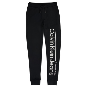 tekstylia Chłopiec Spodnie dresowe Calvin Klein Jeans INSTITUTIONAL LINED LOGO SWEATPANTS Czarny