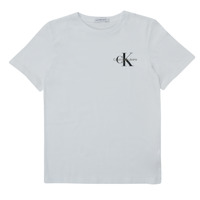 tekstylia Chłopiec T-shirty z krótkim rękawem Calvin Klein Jeans CHEST MONOGRAM TOP Biały