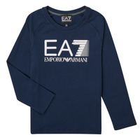tekstylia Chłopiec T-shirty z długim rękawem Emporio Armani EA7 6LBT54-BJ02Z-1554 Marine