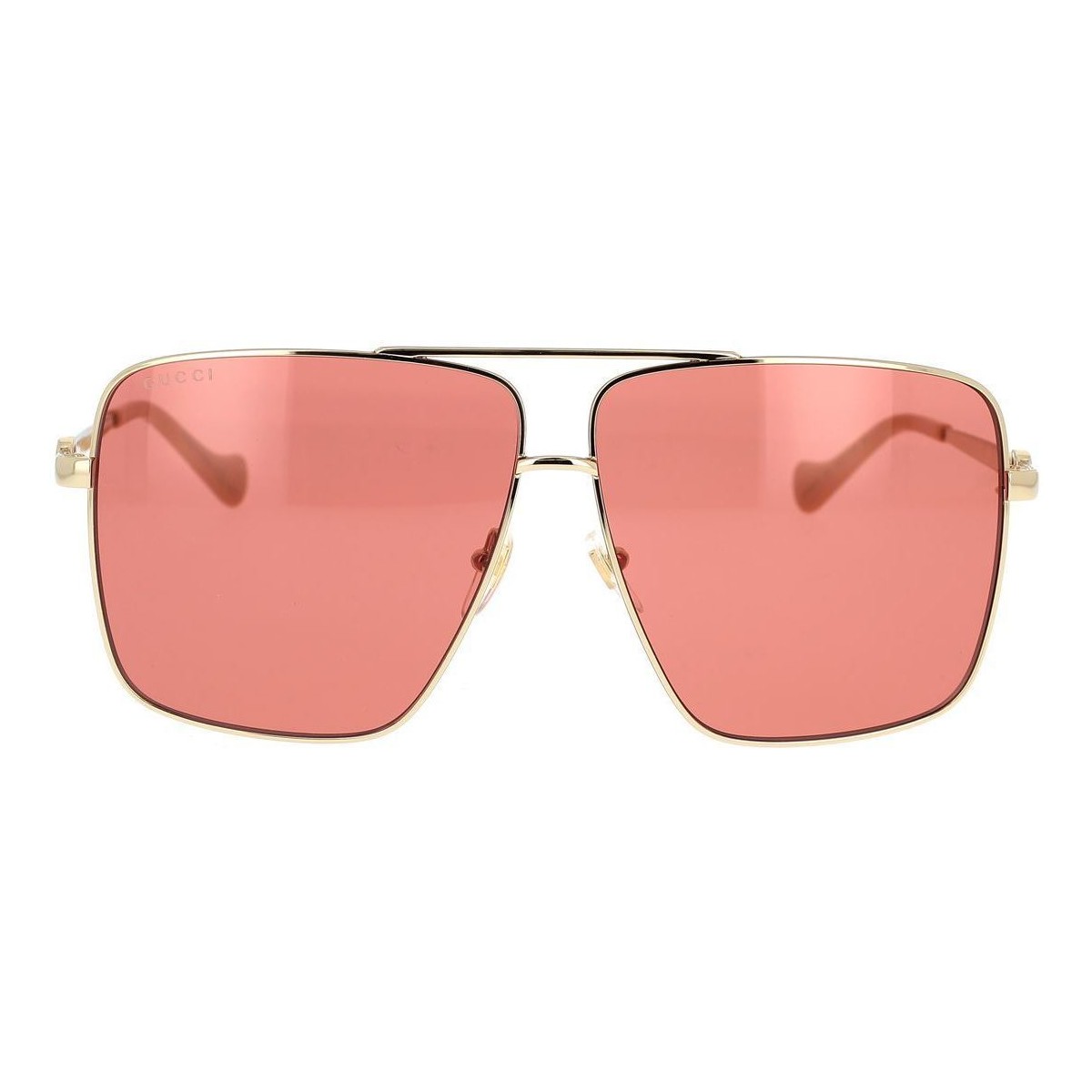 Zegarki & Biżuteria  Damskie okulary przeciwsłoneczne Gucci Occhiali da Sole  con Catena GG1087S 003 Złoty