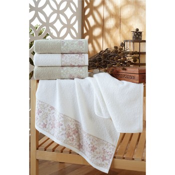 Dom Ręcznik i rękawica kąpielowa Mjoll NERMINKA X4 Biały zielony różowy