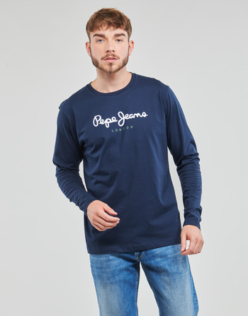 tekstylia Męskie T-shirty z długim rękawem Pepe jeans EGGO LONG Marine