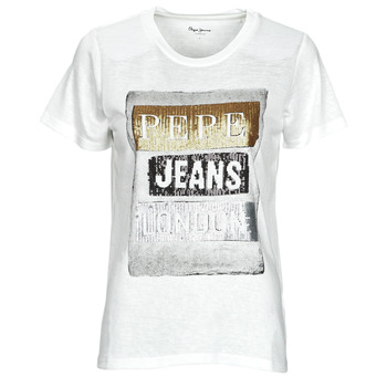 tekstylia Damskie T-shirty z krótkim rękawem Pepe jeans TYLER Biały