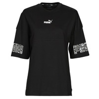 tekstylia Damskie T-shirty z krótkim rękawem Puma PUMA POWER SAFARI Czarny / Biały