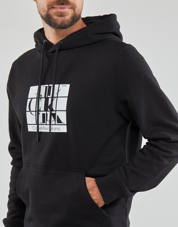 Calvin Klein Jeans SCATTERED URBAN GRAPHIC HOODIE Czarny