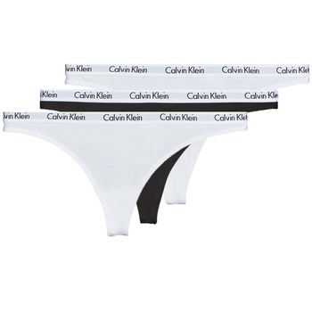 Bielizna Damskie Stringi  Calvin Klein Jeans CAROUSEL THONG X 3 Czarny / Biały / Czarny