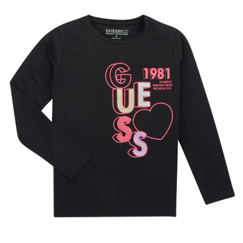 tekstylia Dziewczynka T-shirty z długim rękawem Guess K2BI14-J1311-JBLK Czarny