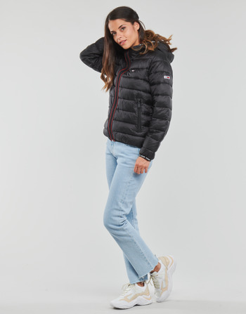 Tommy Jeans TJW QUILTED TAPE HOODED JACKET Czarny