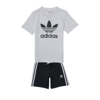 tekstylia Dziecko Komplet adidas Originals SHORT TEE SET Czarny / Biały