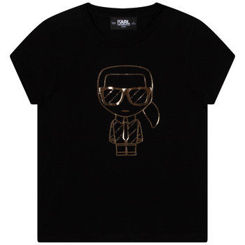 tekstylia Dziewczynka T-shirty z krótkim rękawem Karl Lagerfeld Z15386-09B Czarny