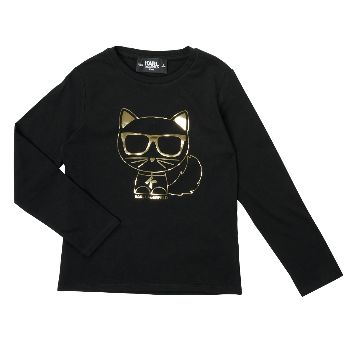 tekstylia Dziewczynka T-shirty z długim rękawem Karl Lagerfeld Z15391-09B Czarny