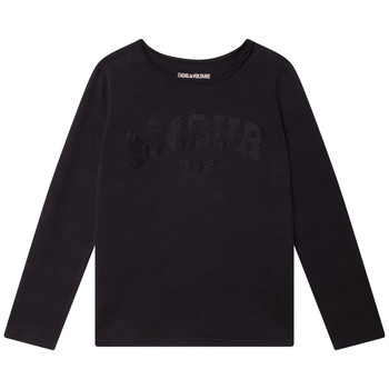 tekstylia Dziewczynka T-shirty z długim rękawem Zadig & Voltaire X15356-09B Czarny