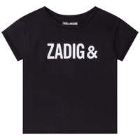 tekstylia Dziewczynka T-shirty z krótkim rękawem Zadig & Voltaire X15369-09B Czarny