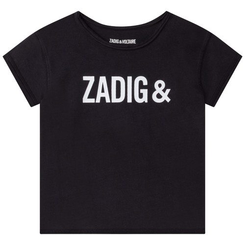 tekstylia Dziewczynka T-shirty z krótkim rękawem Zadig & Voltaire X15369-09B Czarny
