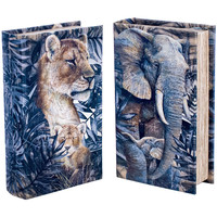 Dom Kosze / pudełka Signes Grimalt Zarezerwuj Książkę Tiger And Elephant 2 Jednostki Niebieski