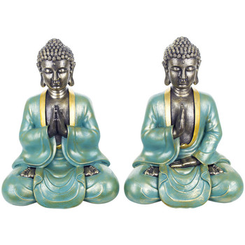 Dom Statuetki i figurki  Signes Grimalt Buddha Fiber Medytujące 2 Jednostki Niebieski