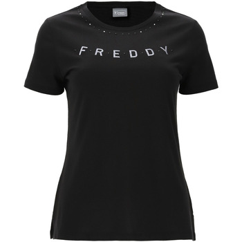 tekstylia Damskie T-shirty z krótkim rękawem Freddy S2WALT2 Czarny