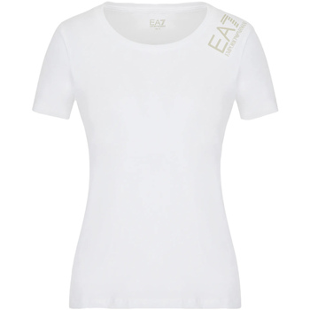 tekstylia Damskie T-shirty z krótkim rękawem Ea7 Emporio Armani 3LTT06 TJCRZ Biały