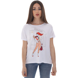 tekstylia Damskie T-shirty z krótkim rękawem Café Noir JT0047 Biały