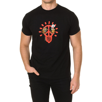 tekstylia Męskie T-shirty z krótkim rękawem Kukuxumusu PEACE-BULB-BLACK Czarny