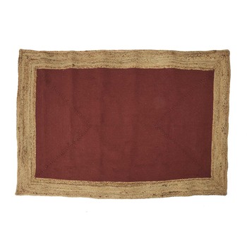 Dom Dywany The home deco factory TAPIS JUTE COTON TERRACOTTA 120X170CM M1 Brązowy