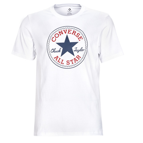 tekstylia T-shirty z krótkim rękawem Converse GO-TO CHUCK TAYLOR CLASSIC PATCH TEE Biały