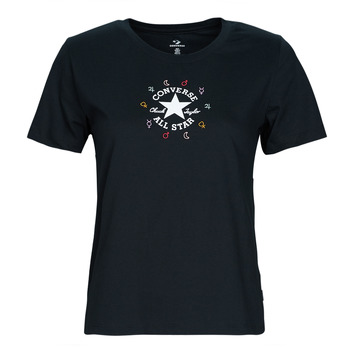 tekstylia Damskie T-shirty z krótkim rękawem Converse CHUCK CRYSTAL ENERGY REGULAR TEE Czarny