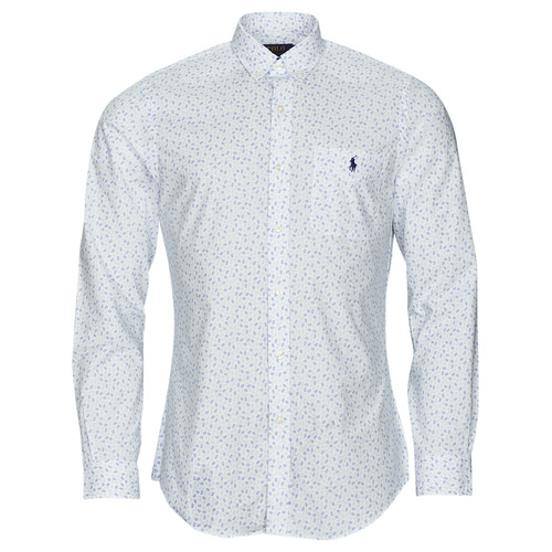 tekstylia Męskie Koszule z długim rękawem Polo Ralph Lauren Z223SC11-SLBDPPPKS-LONG SLEEVE-SPORT SHIRT Biały / Niebieski