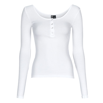 tekstylia Damskie T-shirty z długim rękawem Pieces PCKITTE LS TOP Biały