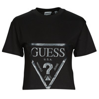 tekstylia Damskie T-shirty z krótkim rękawem Guess ADELE Czarny