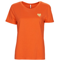 tekstylia Damskie T-shirty z krótkim rękawem Only ONLKITA S/S LOGO TOP Pomarańczowy