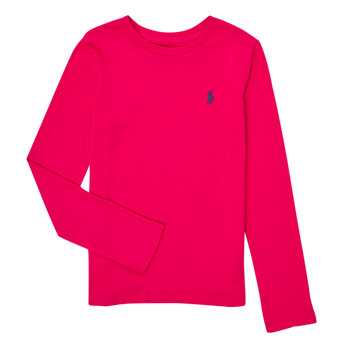 tekstylia Dziewczynka T-shirty z długim rękawem Polo Ralph Lauren  Różowy