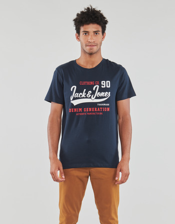 tekstylia Męskie T-shirty z krótkim rękawem Jack & Jones JJELOGO TEE SS O-NECK 2 COL Marine