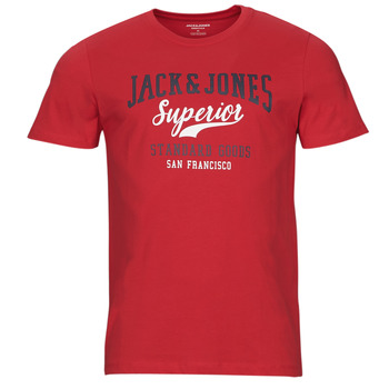 tekstylia Męskie T-shirty z krótkim rękawem Jack & Jones JJELOGO TEE SS O-NECK 2 COL Czerwony
