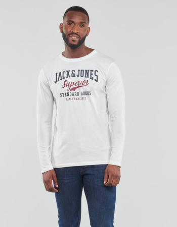tekstylia Męskie T-shirty z długim rękawem Jack & Jones JJELOGO TEE LS O-NECK 2 COL Biały