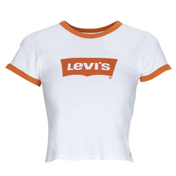 tekstylia Damskie T-shirty z krótkim rękawem Levi's GRAPHIC RINGER MINI TEE Pomarańczowy / Bright / Biały