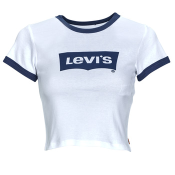 tekstylia Damskie T-shirty z krótkim rękawem Levi's GRAPHIC RINGER MINI TEE Bright / Biały / Sargasso / Sea