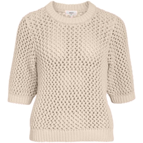 tekstylia Damskie Swetry Object Ronaska Knit - Sandshell Beżowy