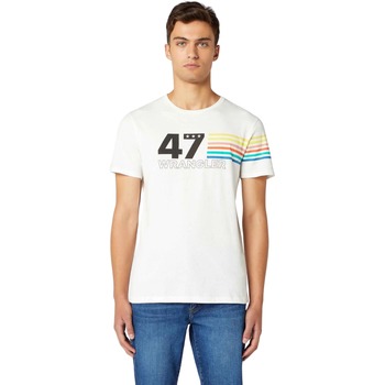 tekstylia Męskie T-shirty z krótkim rękawem Wrangler T-shirt  Rainbow Biały