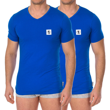 tekstylia Męskie T-shirty z krótkim rękawem Bikkembergs BKK1UTS08BI-BLUE Niebieski