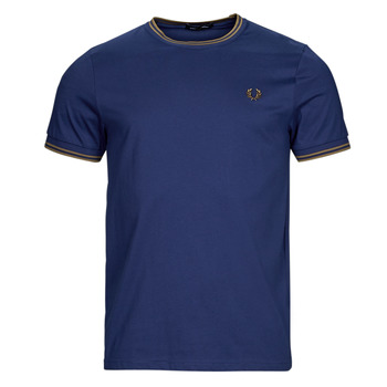 tekstylia Męskie T-shirty z krótkim rękawem Fred Perry TWIN TIPPED T-SHIRT Niebieski