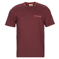 tekstylia Męskie T-shirty z krótkim rękawem Scotch & Soda T-Shirt Logo Unisexe En Jersey De Coton Biologique Bordeaux