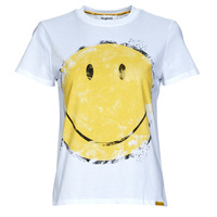 tekstylia Damskie T-shirty z krótkim rękawem Desigual RIA Biały / Żółty