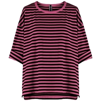 tekstylia Damskie Topy / Bluzki Wendy Trendy Top 110641 - Black/Pink Różowy