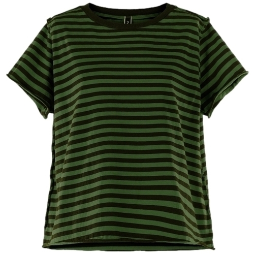 tekstylia Damskie Topy / Bluzki Wendy Trendy Top 220837 - Black/Green Zielony