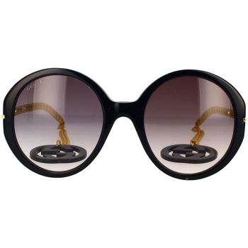 Zegarki & Biżuteria  Damskie okulary przeciwsłoneczne Gucci Occhiali da Sole  GG0726S 001 con Pendoli Czarny