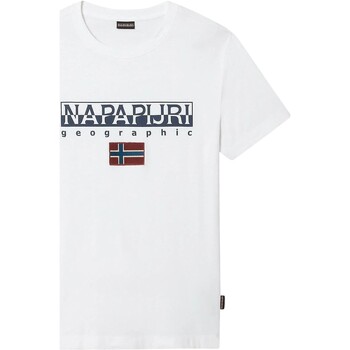tekstylia Męskie T-shirty z krótkim rękawem Napapijri 191644 Biały