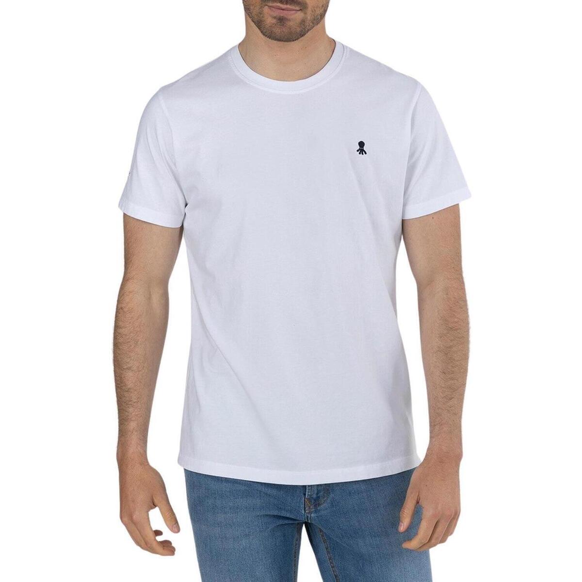 tekstylia Męskie T-shirty z krótkim rękawem Elpulpo  Biały